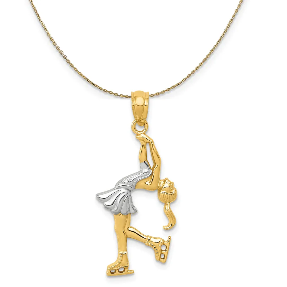 Gold & Rhodium Ice Skater Necklace