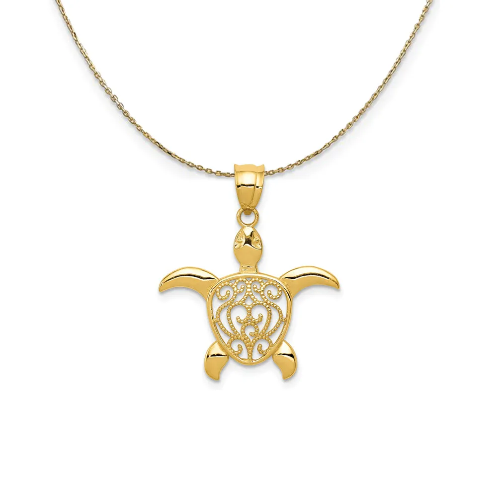 Yellow Gold Sea Turtle Necklace