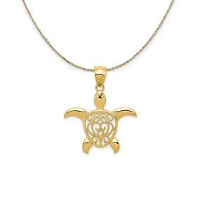 Yellow Gold Sea Turtle Necklace