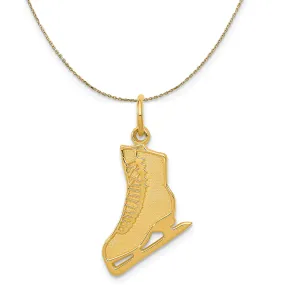 Yellow Gold Flat Ice Skate Necklace