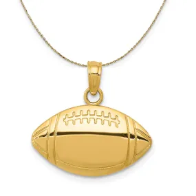 Yellow Gold Football Profile Necklace