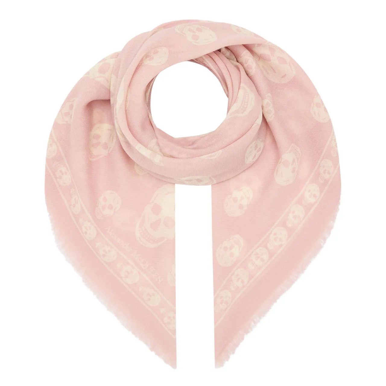 Alexander McQueen Skull Print Wool Scarf - Light Pink