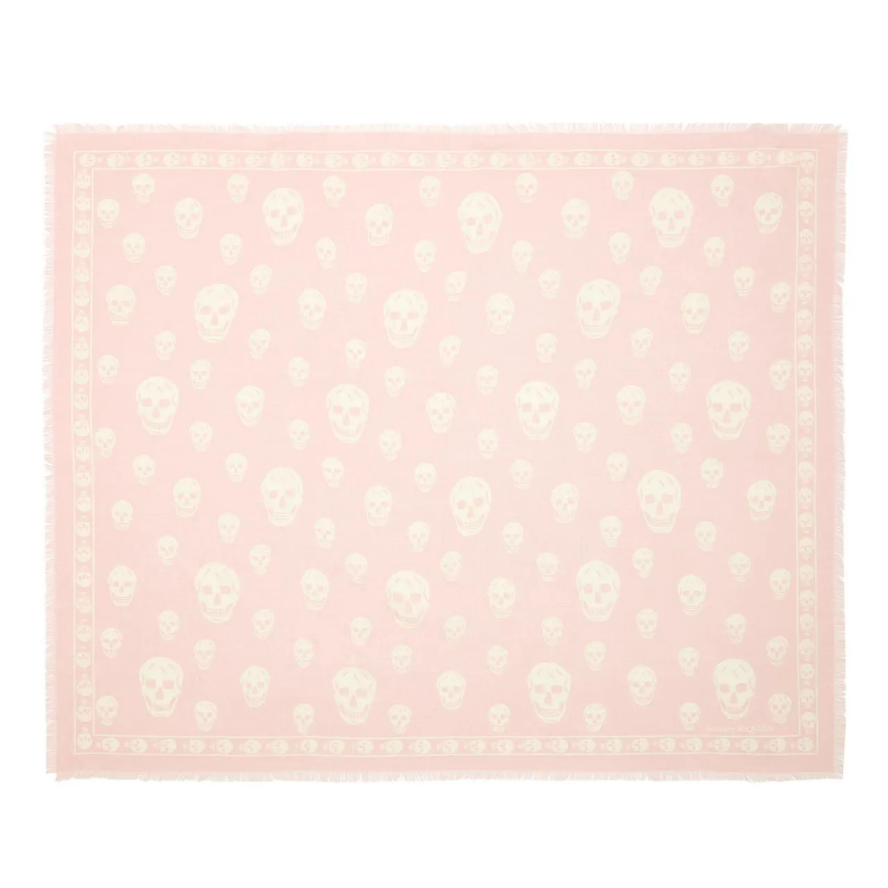 Alexander McQueen Skull Print Wool Scarf - Light Pink