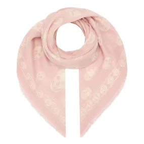 Alexander McQueen Skull Print Wool Scarf - Light Pink