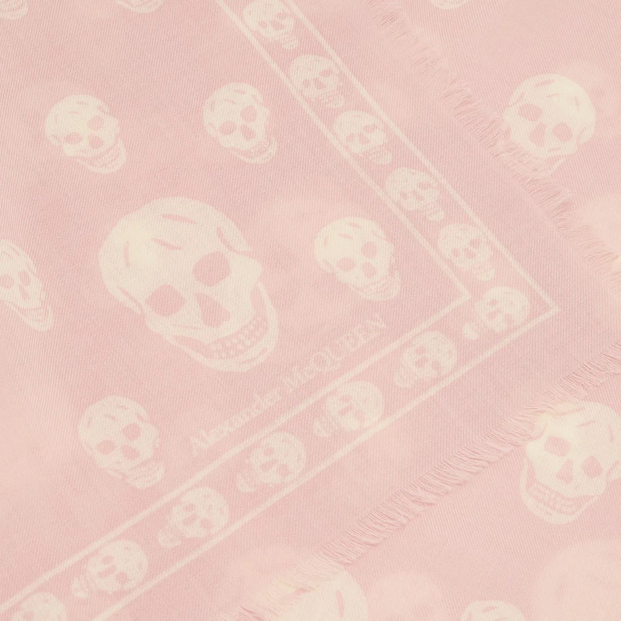 Alexander McQueen Skull Print Wool Scarf - Light Pink