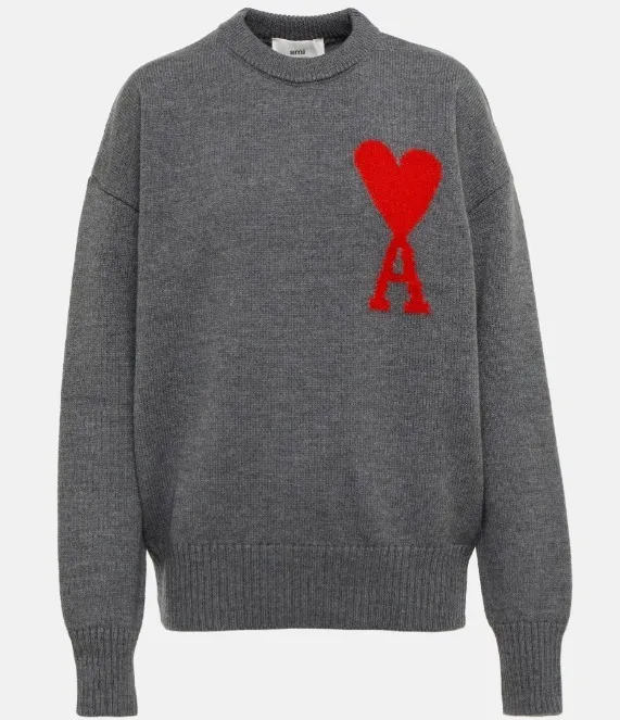 Casual Wool Crew Neck Long Sleeves from AMI PARIS