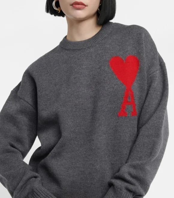 Casual Wool Crew Neck Long Sleeves from AMI PARIS