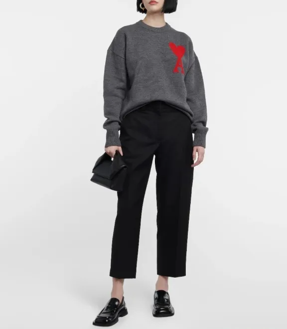 Casual Wool Crew Neck Long Sleeves from AMI PARIS