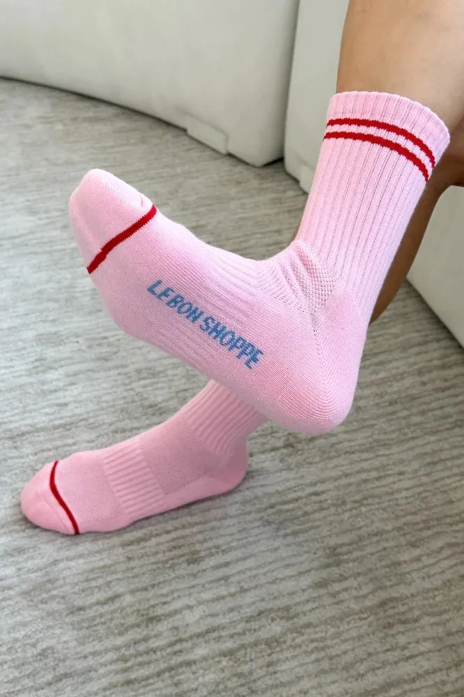 Amour Pink Boyfriend Socks by Le Bon Shoppe