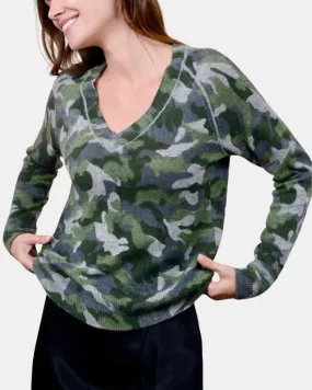 Army Green Cashmere Sweater by PAMMI