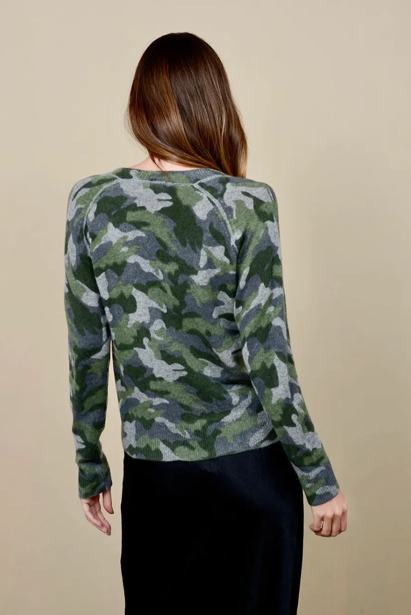 Army Green Cashmere Sweater by PAMMI