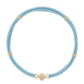 Powder Blue Aspen Braided Leather Necklace