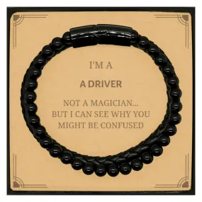 Trendy Sarcastic Stone Leather Bracelets for Driver - Perfect Gift