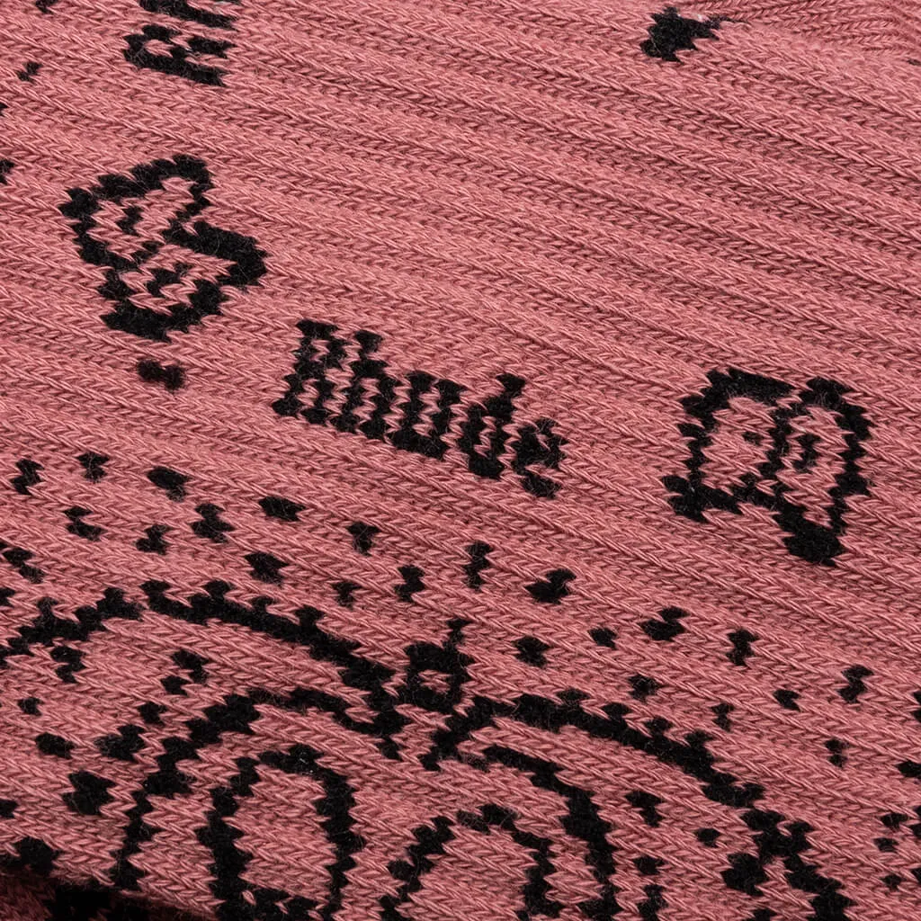 Bandana Jacquard Sock - Mauve