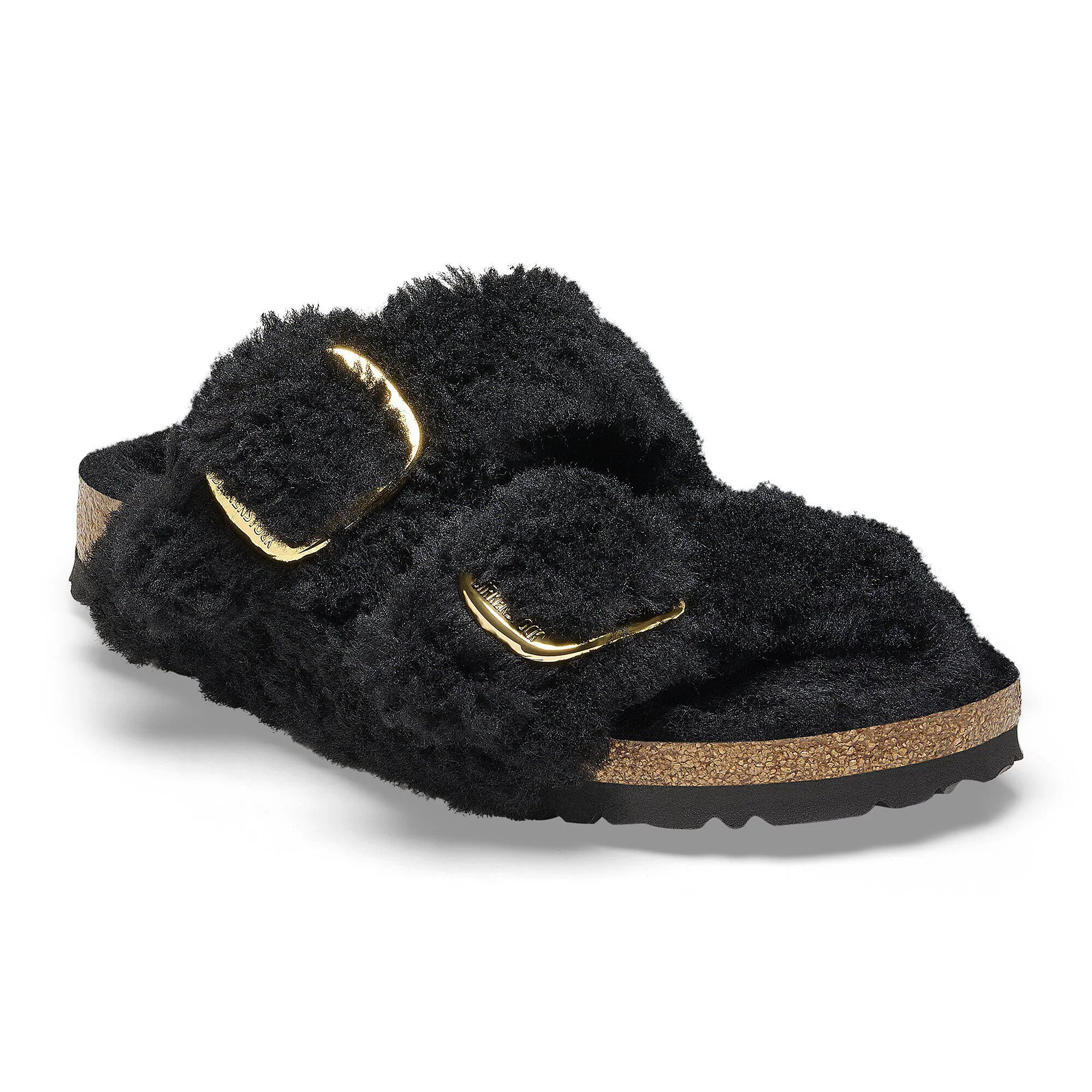 Big Buckle Shearling Sandals