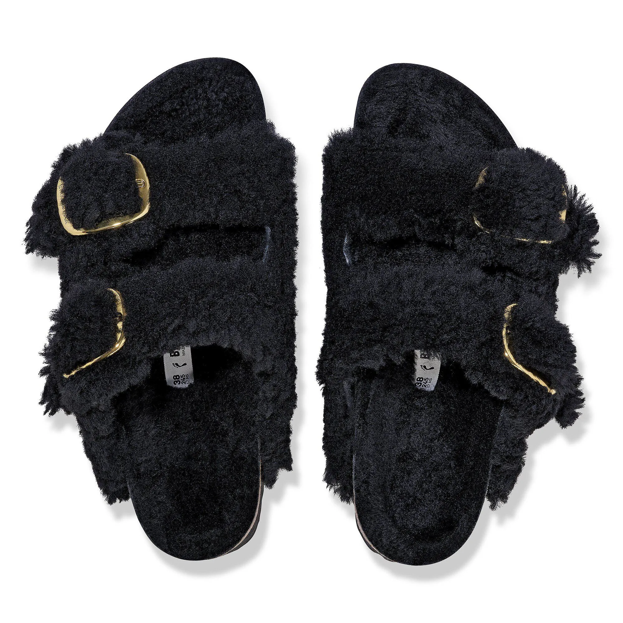 Big Buckle Shearling Sandals