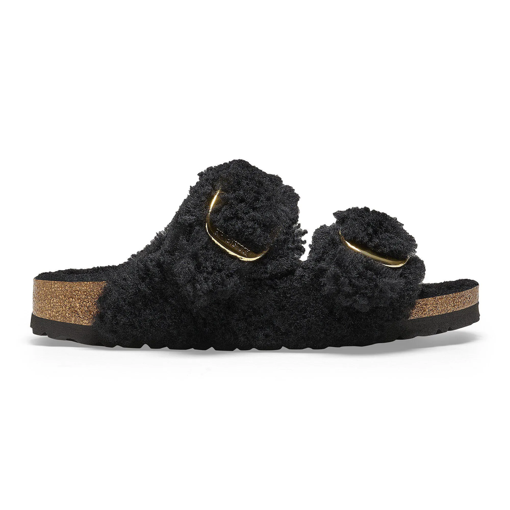 Big Buckle Shearling Sandals