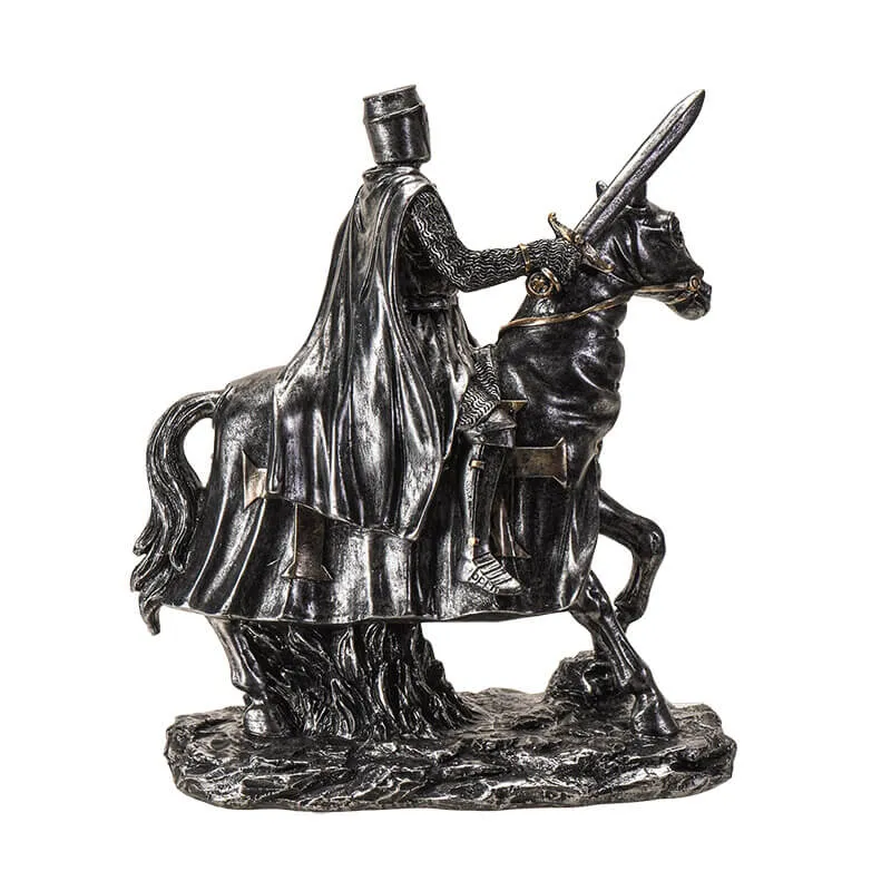 Medieval Knight Figurine with Sword on Horse