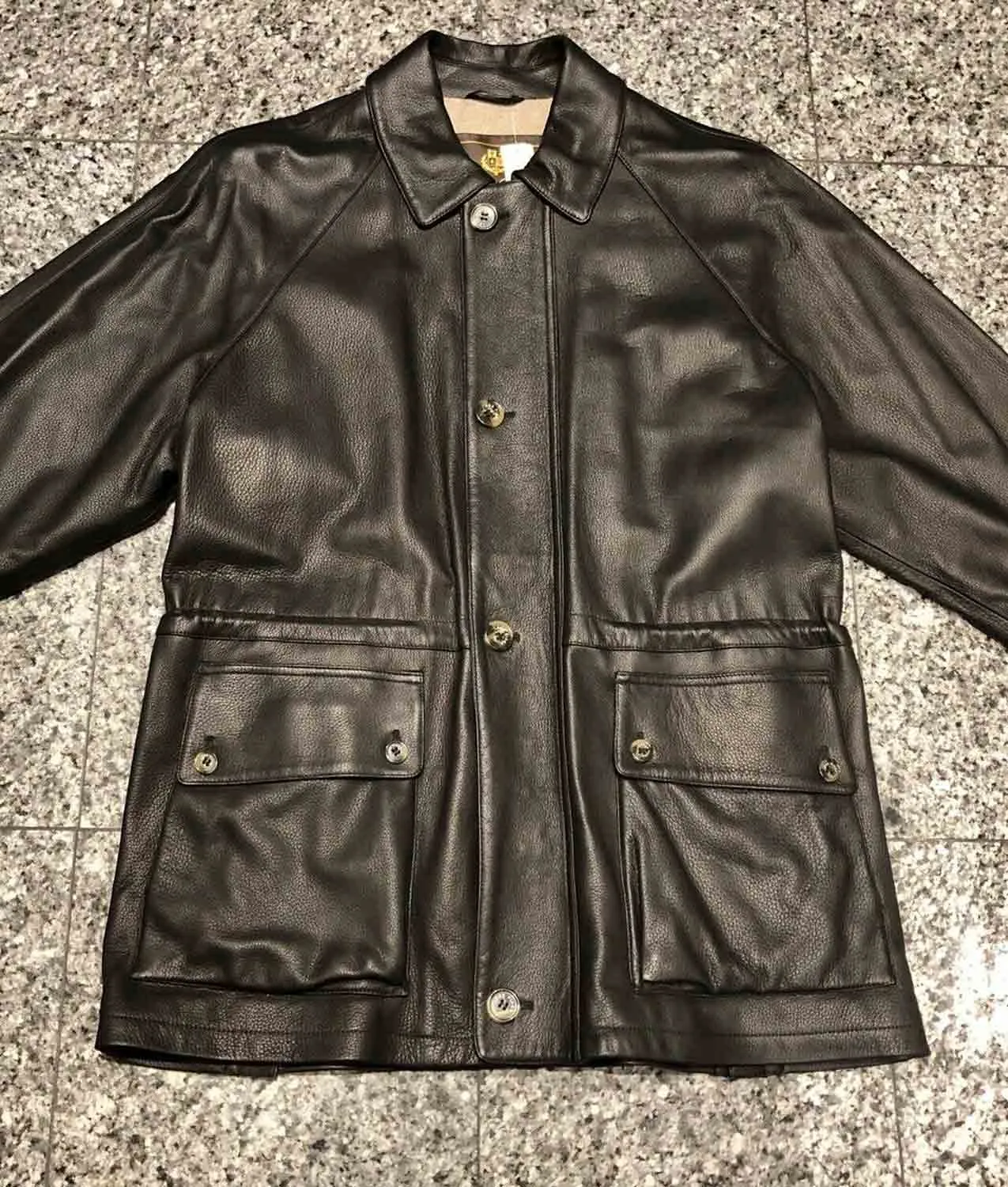 Black Loro Piana Leather Jacket