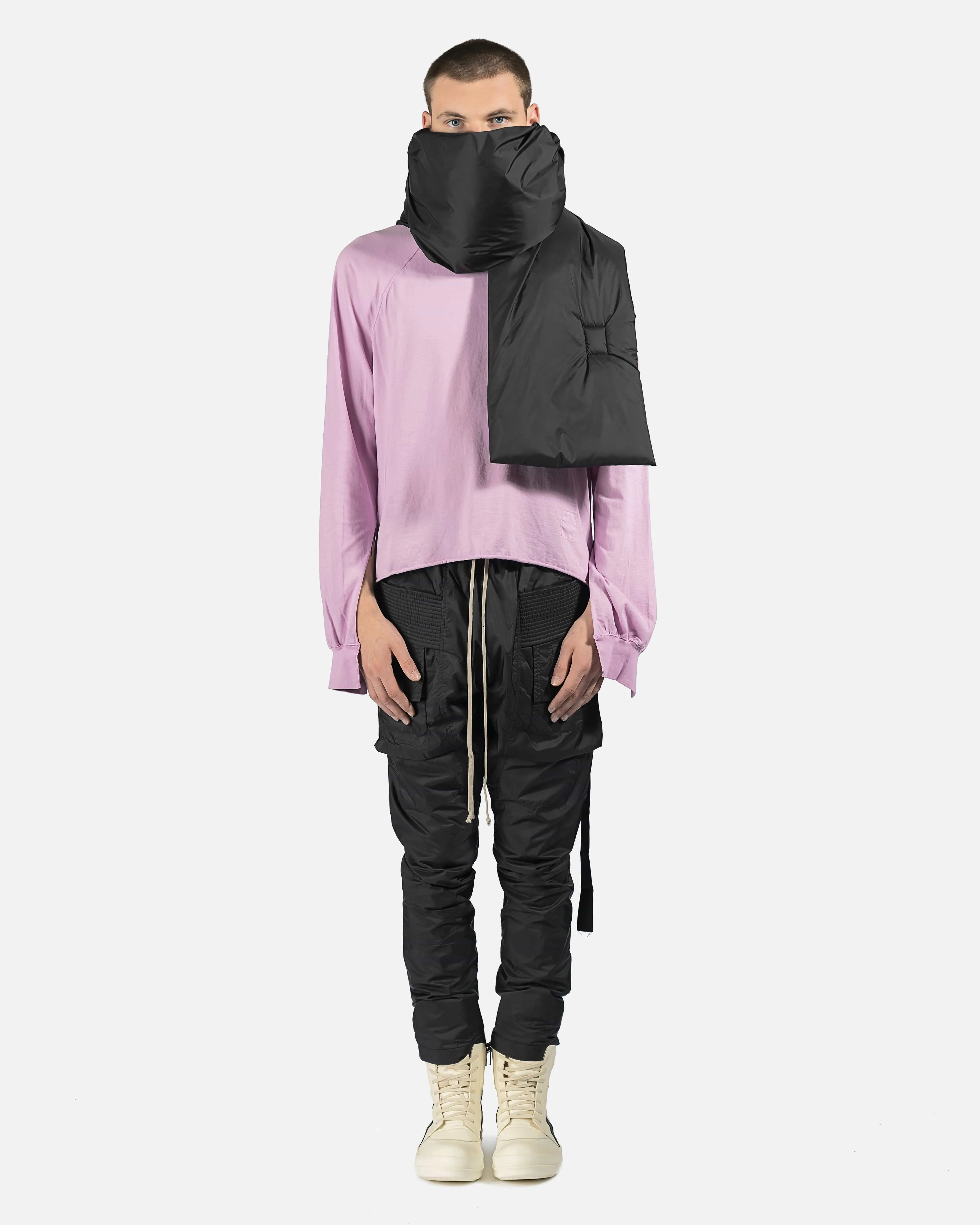 Black Puffer Scarf by Rick Owens