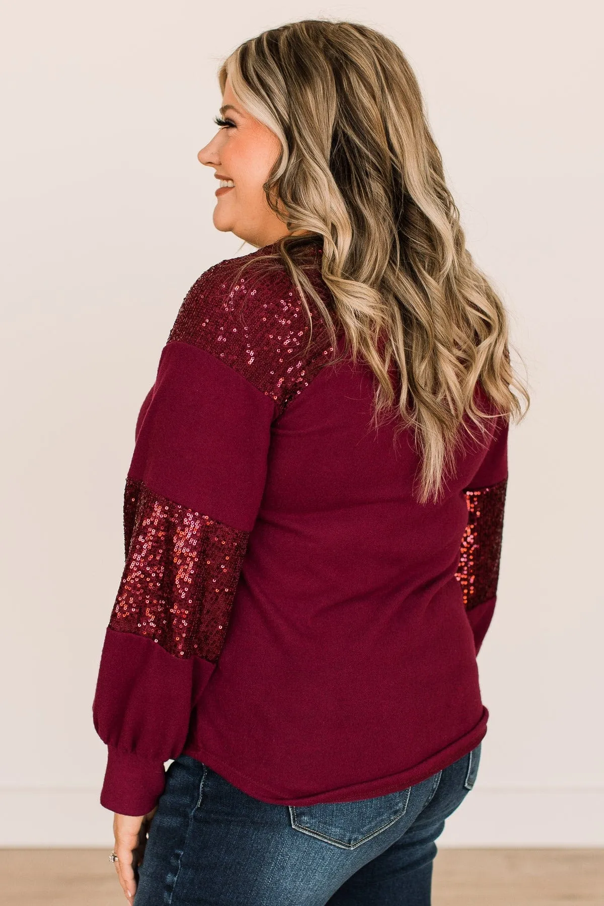 Burgundy Sequin Top for Special Moments