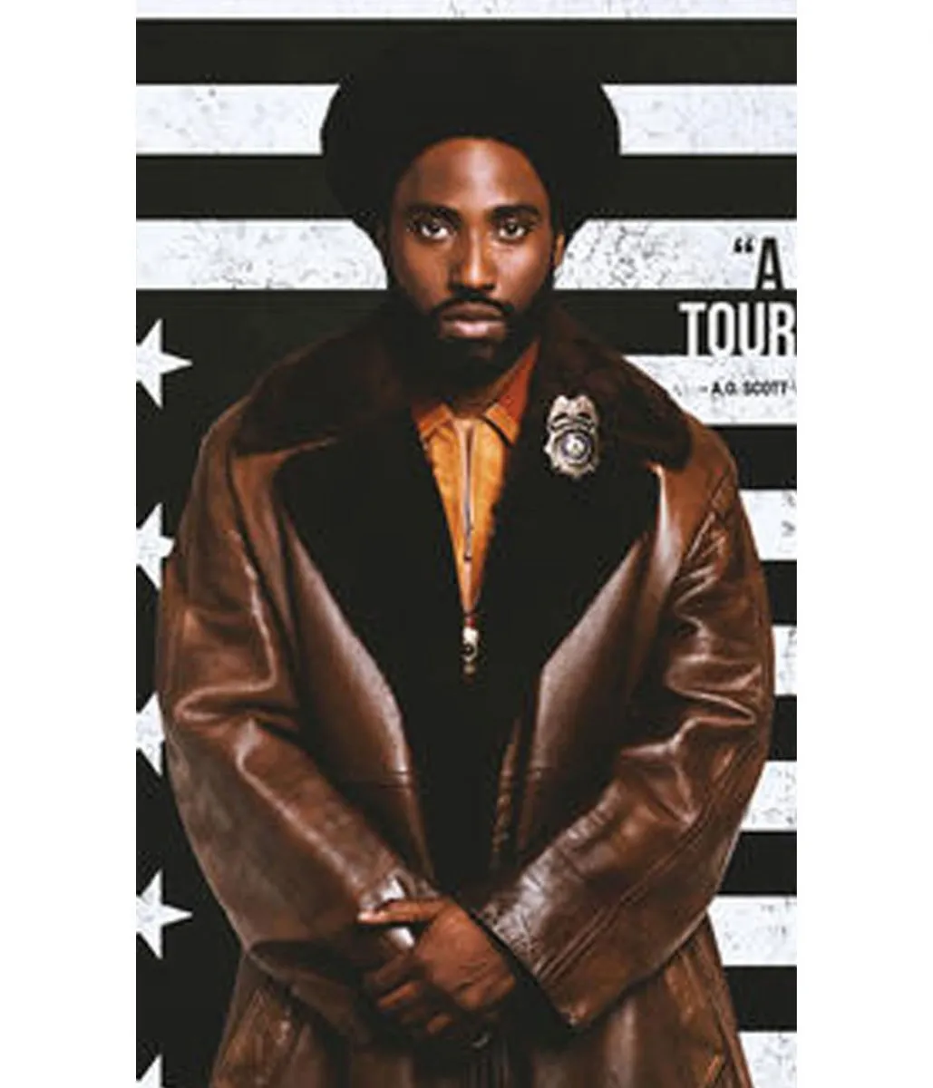 John David Washington Brown Shearling Leather Coat