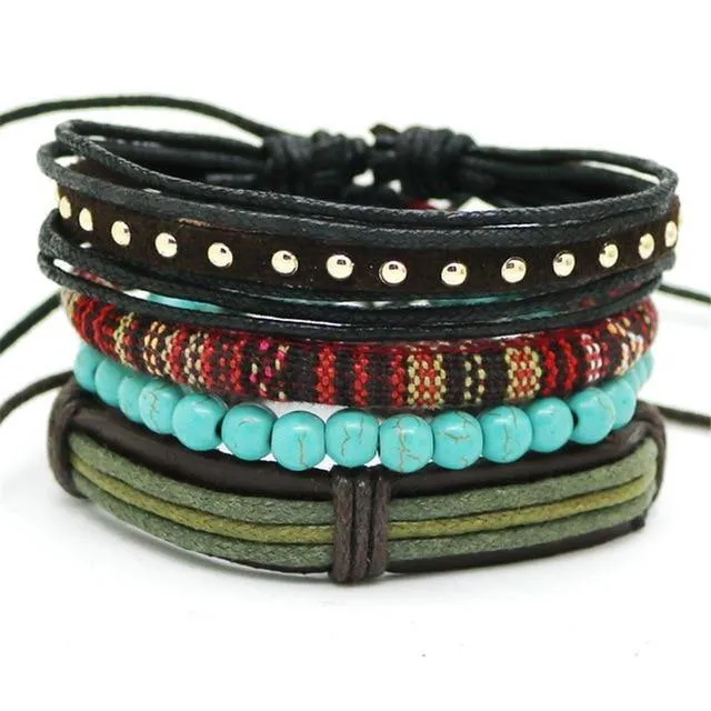 Vintage Stack Bracelet with Boho Rock Style