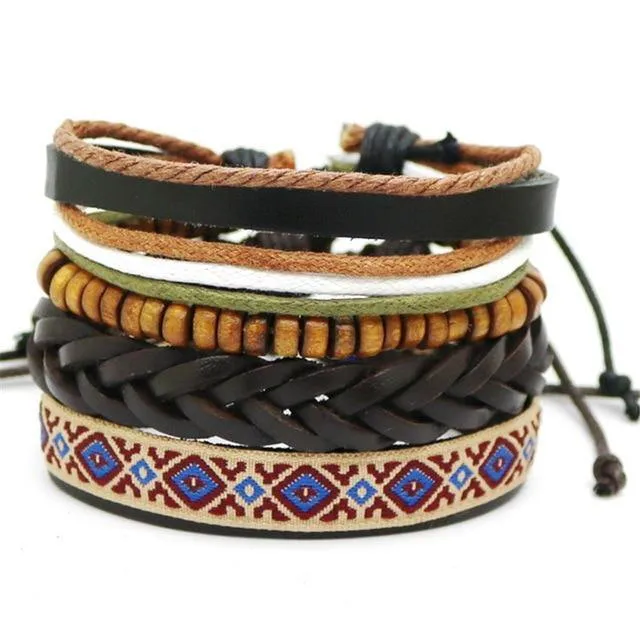 Vintage Stack Bracelet with Boho Rock Style