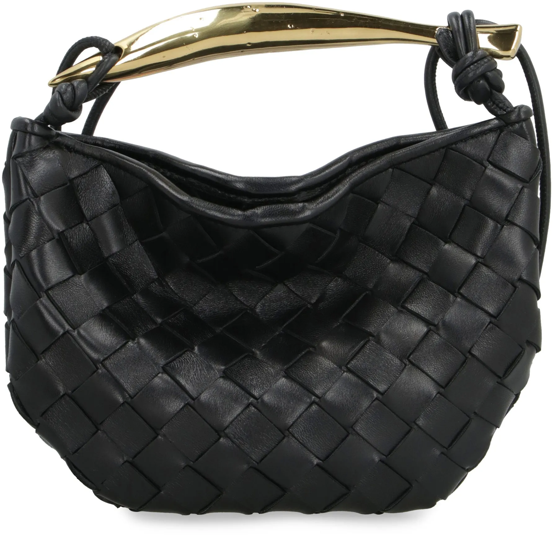 BOTTEGA VENETA Mini Sardine Black Intrecciato Leather Crossbody Bag