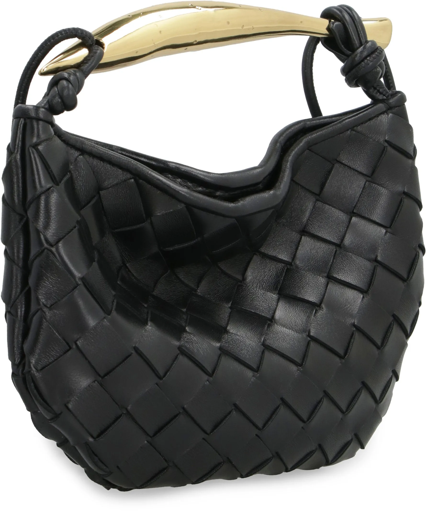 BOTTEGA VENETA Mini Sardine Black Intrecciato Leather Crossbody Bag