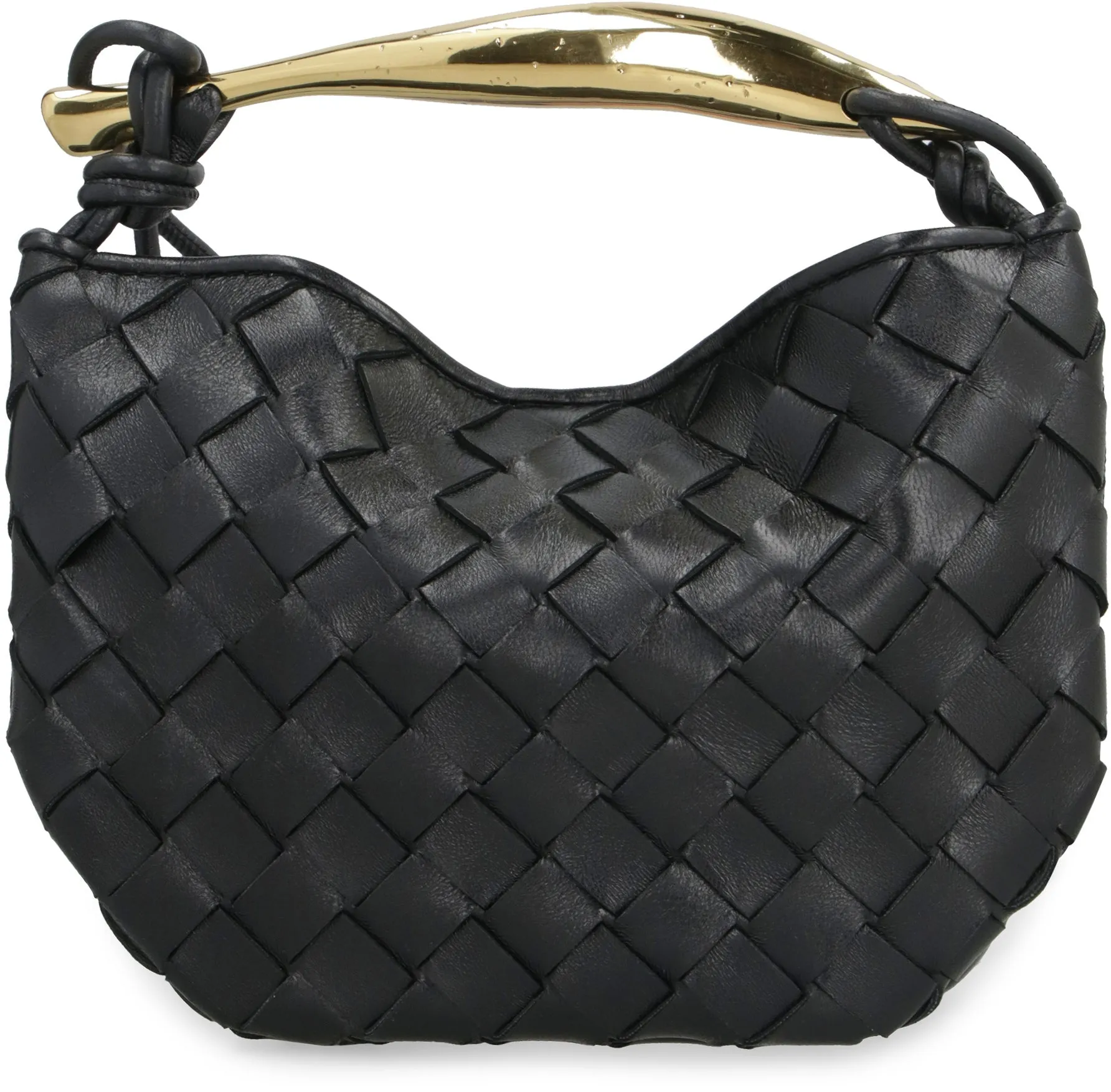 BOTTEGA VENETA Mini Sardine Black Intrecciato Leather Crossbody Bag