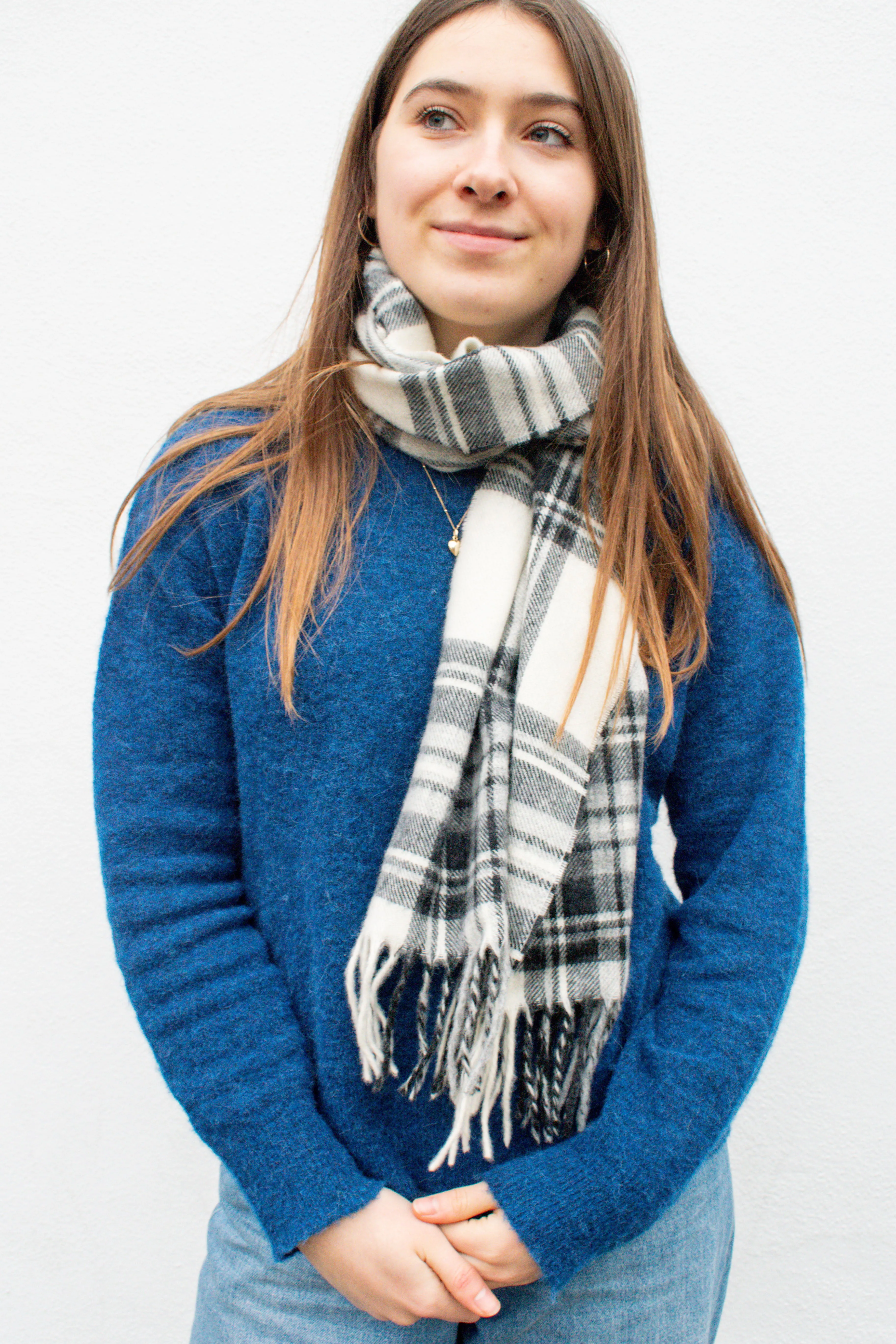 Grey Stewart Wool Scarf by Bronte By Moon