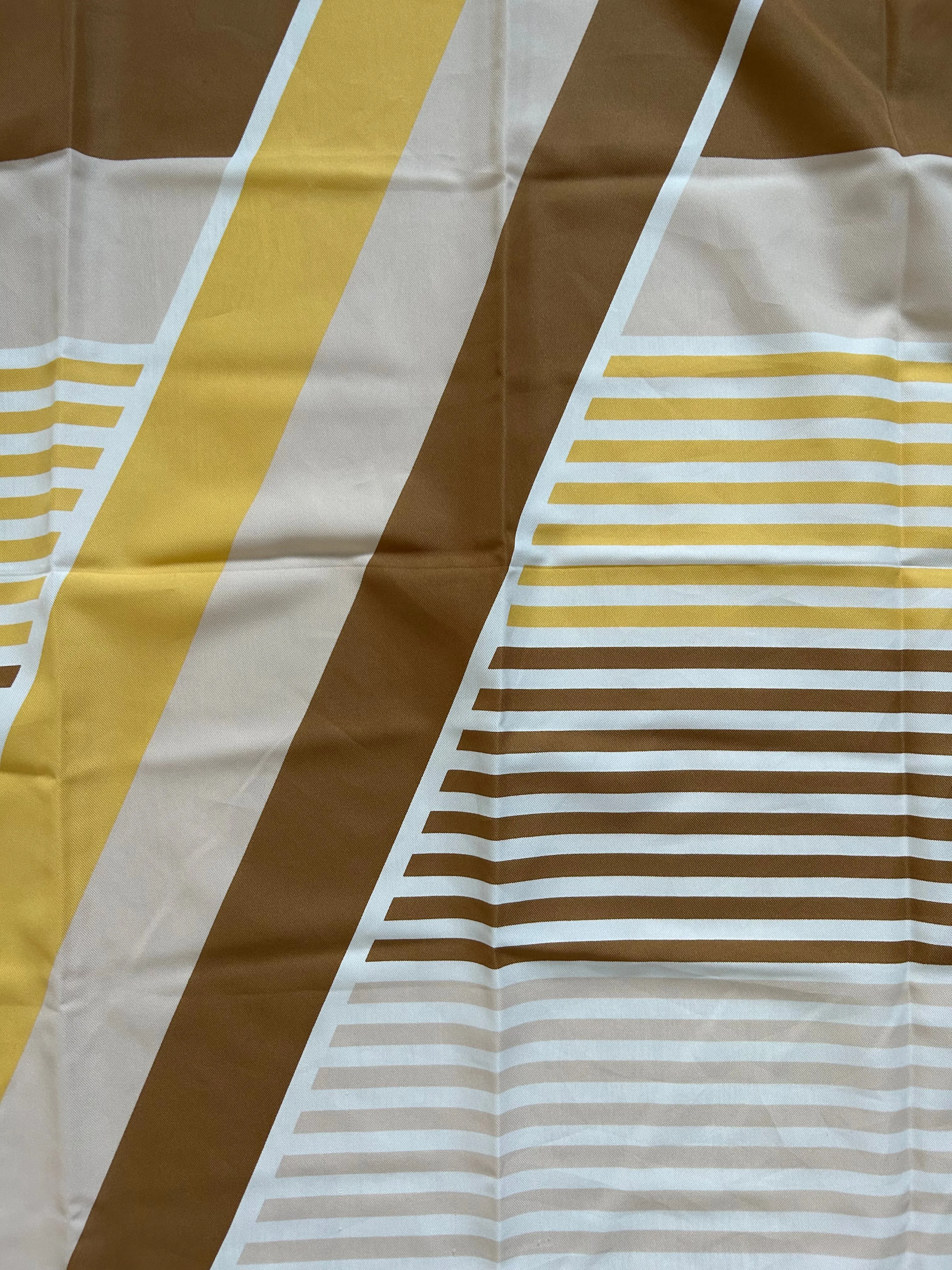 Brown Yellow Stripy Scarf