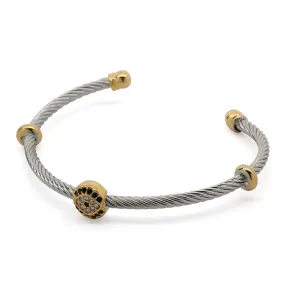 Cable Evil Eye Pave Bracelet