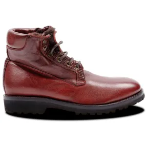 Exotic Calzoleria Toscana 3236 Buffalo & Crocodile Cherry Shearling Boots