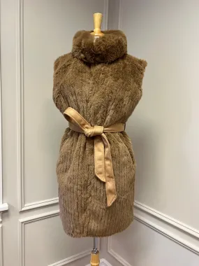 Camel Faux Fur Vest