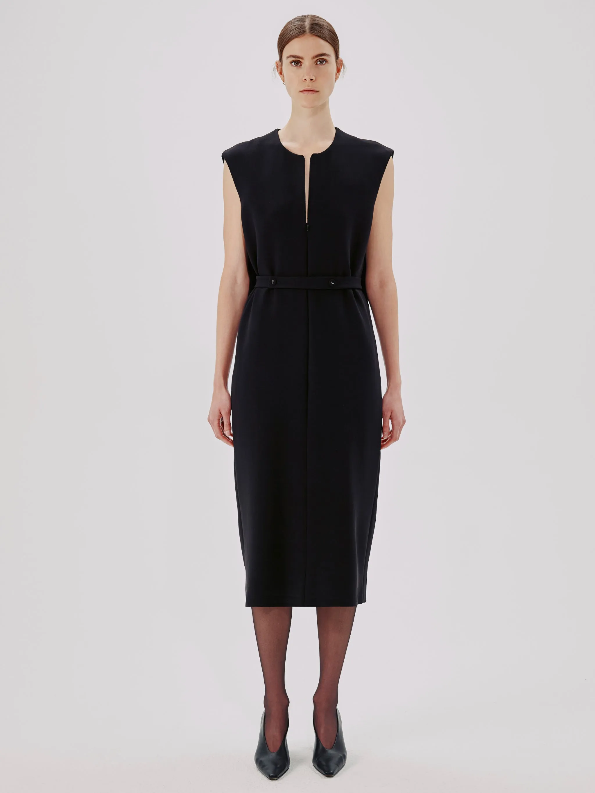 Chic Sheath Dress with Cape Back