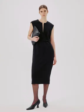 Chic Sheath Dress with Cape Back