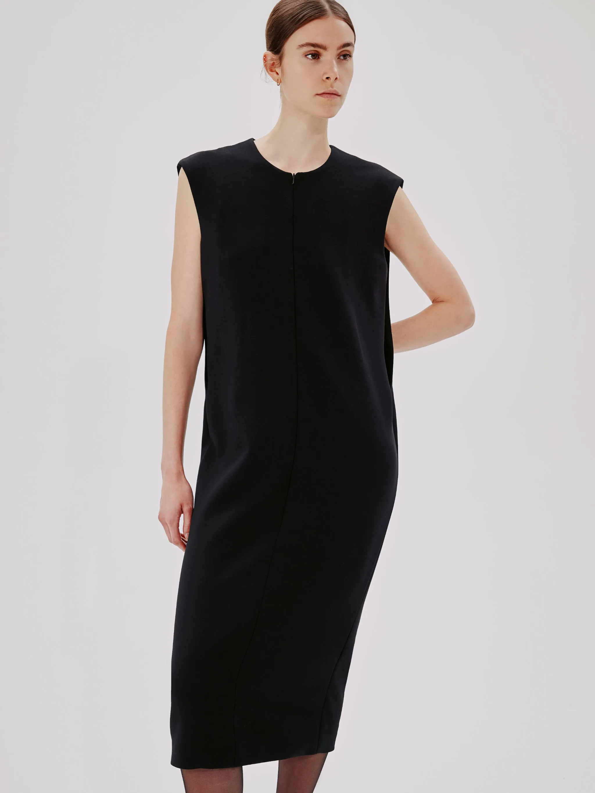 Chic Sheath Dress with Cape Back