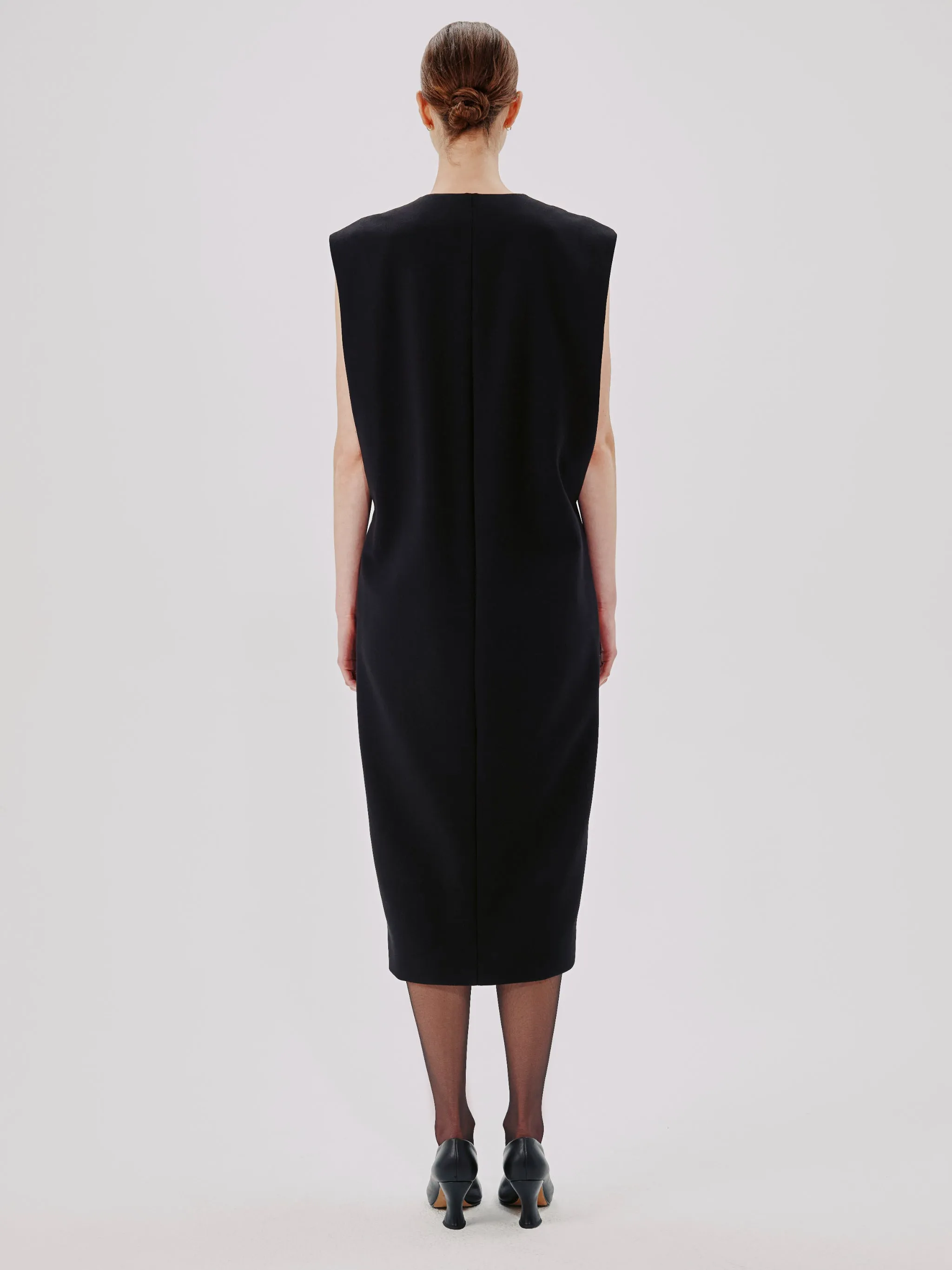 Chic Sheath Dress with Cape Back