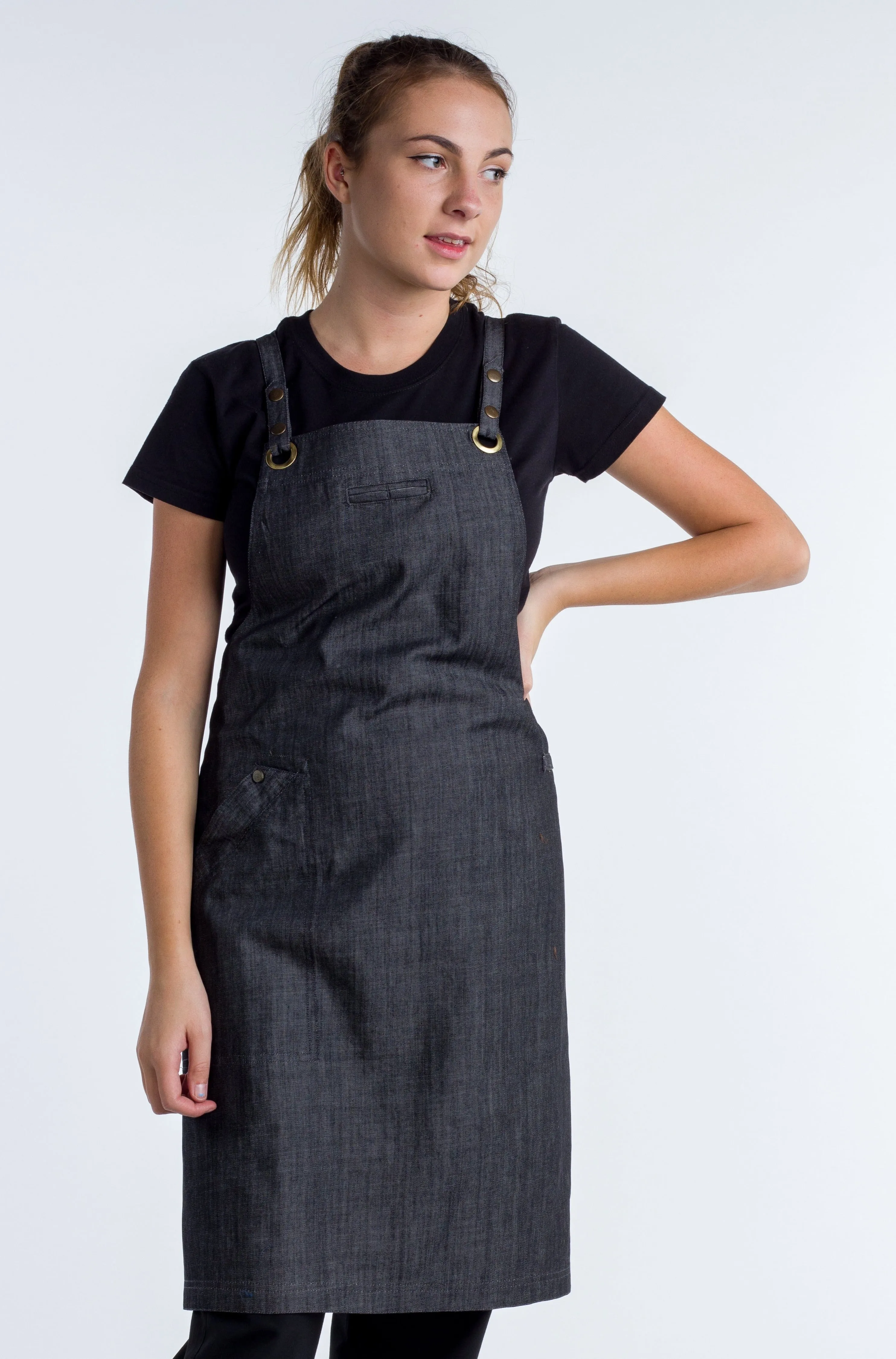 Charcoal Grey Denim Apron Fitzroy