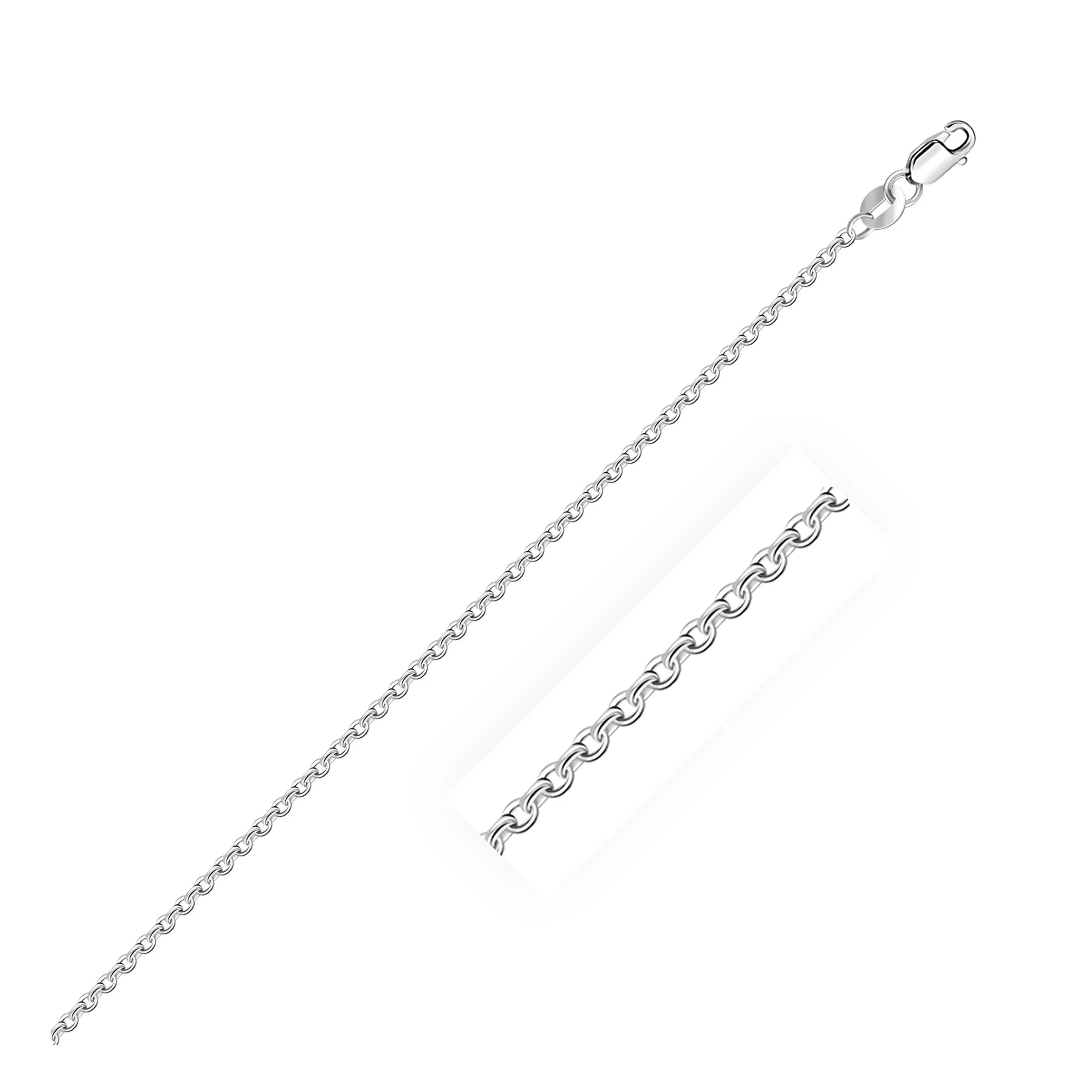 14k White Gold Diamond Cut 1.4mm Cable Link Chain - rx66153-18