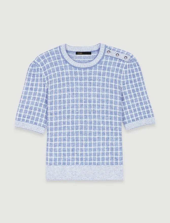 Chic Wool Nylon Casual Style with Gingham Glen Patterns by maje