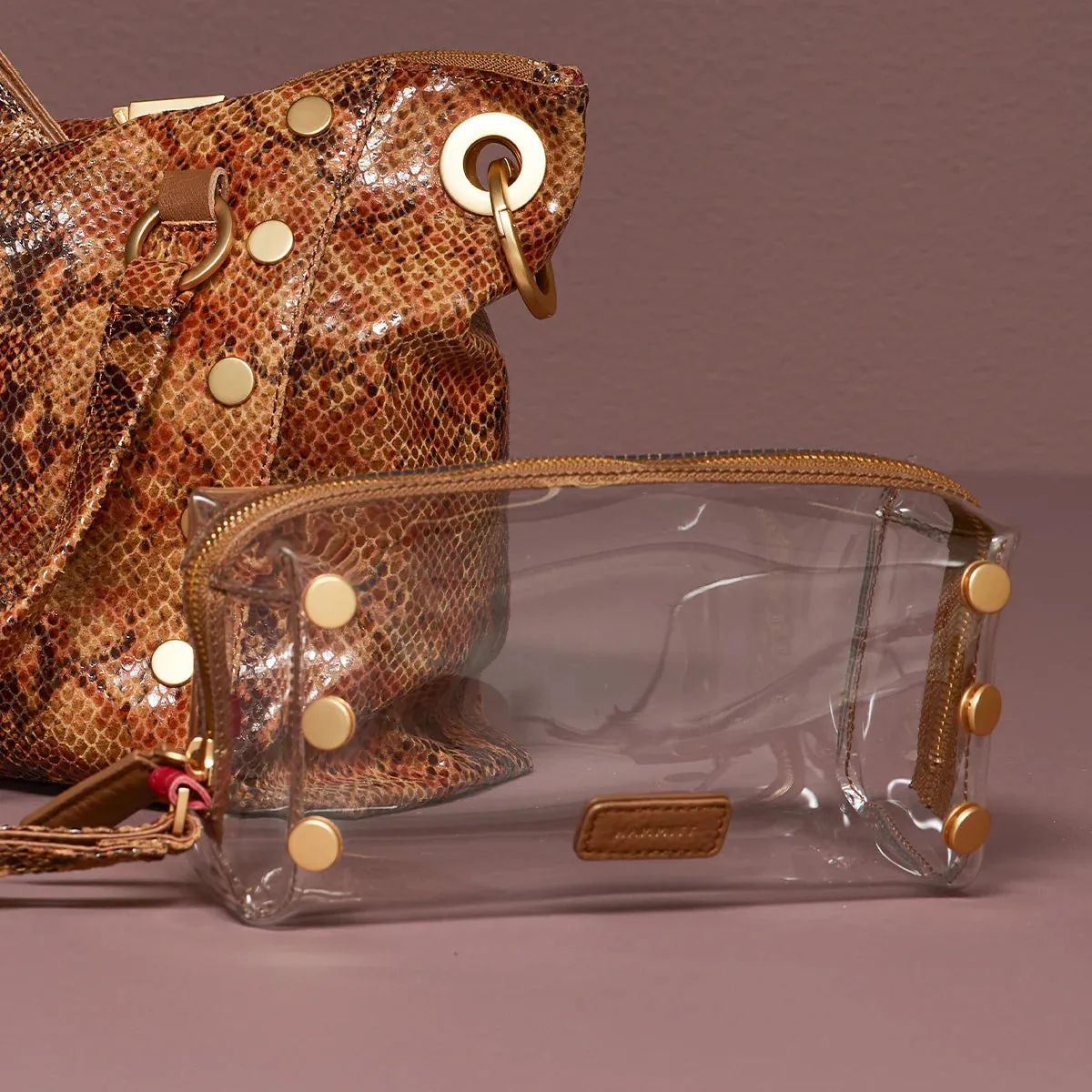 Hammitt Clear Makeup Pouch Snake/Brushed Gold