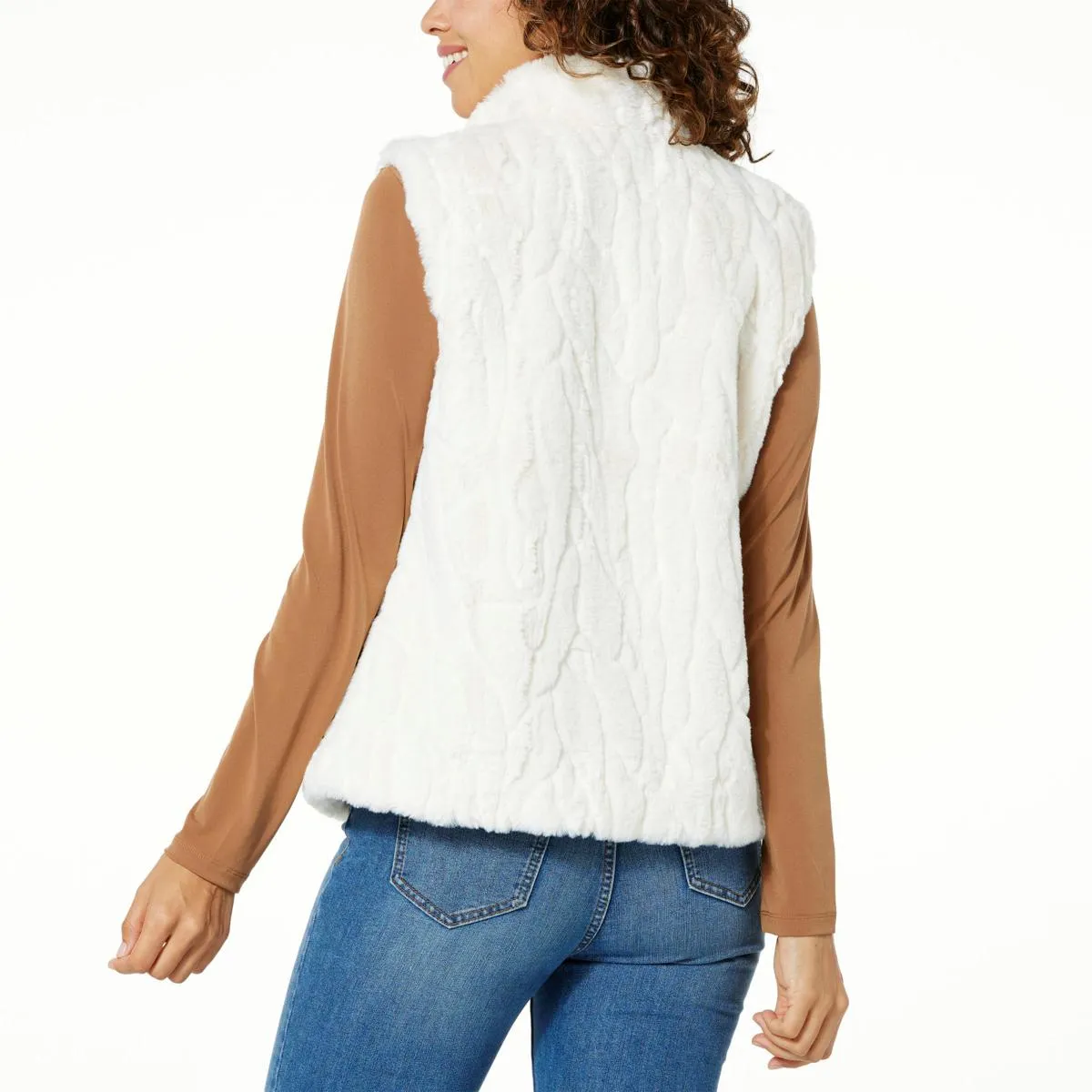 Colleen Lopez Embellished Faux Fur Vest