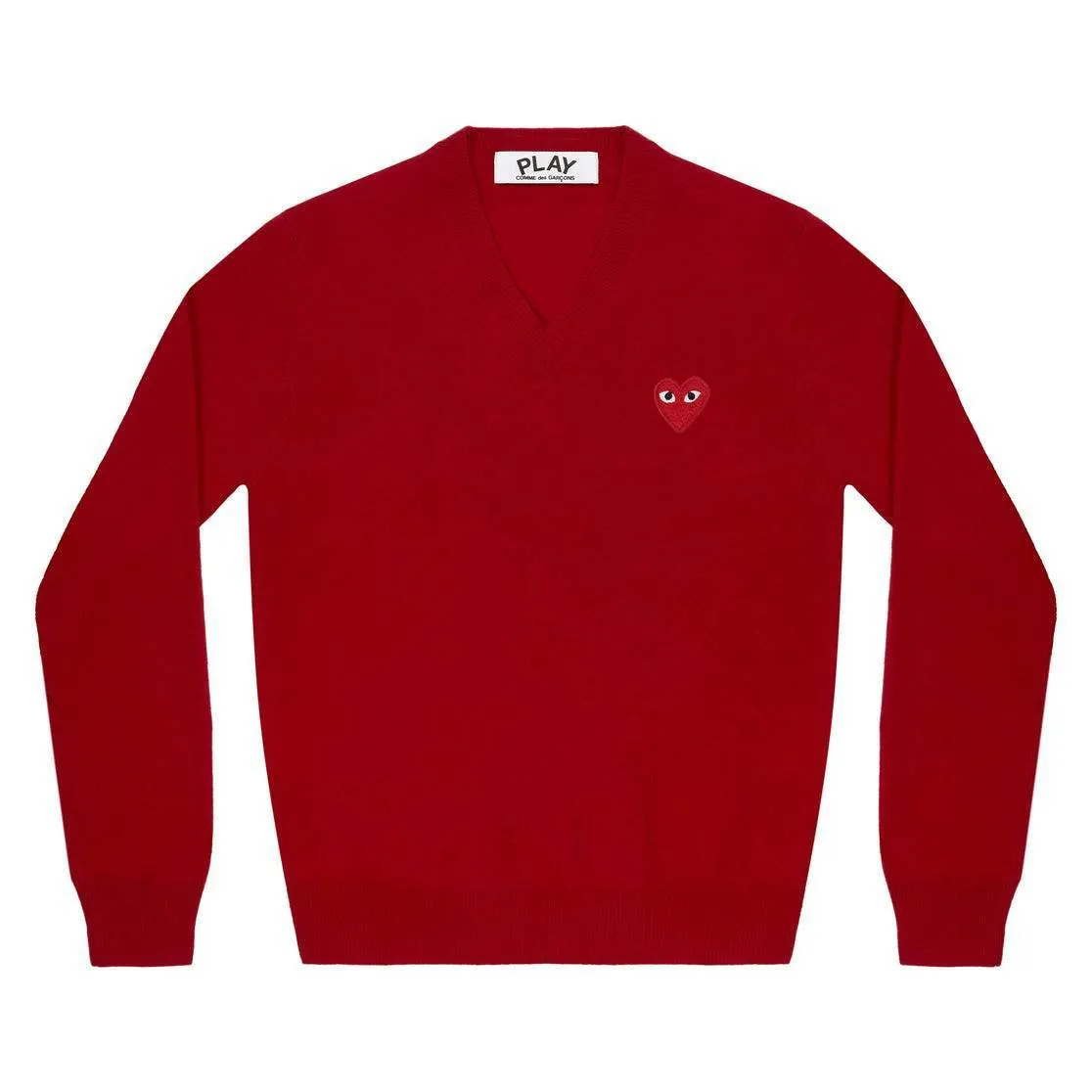 PLAY COMME des GARCONS  |Wool V-Neck Long Sleeves