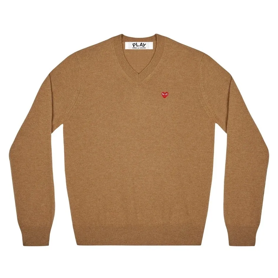 Wool Street Style Long Sleeves Plain Logo V-neck & Crew neck