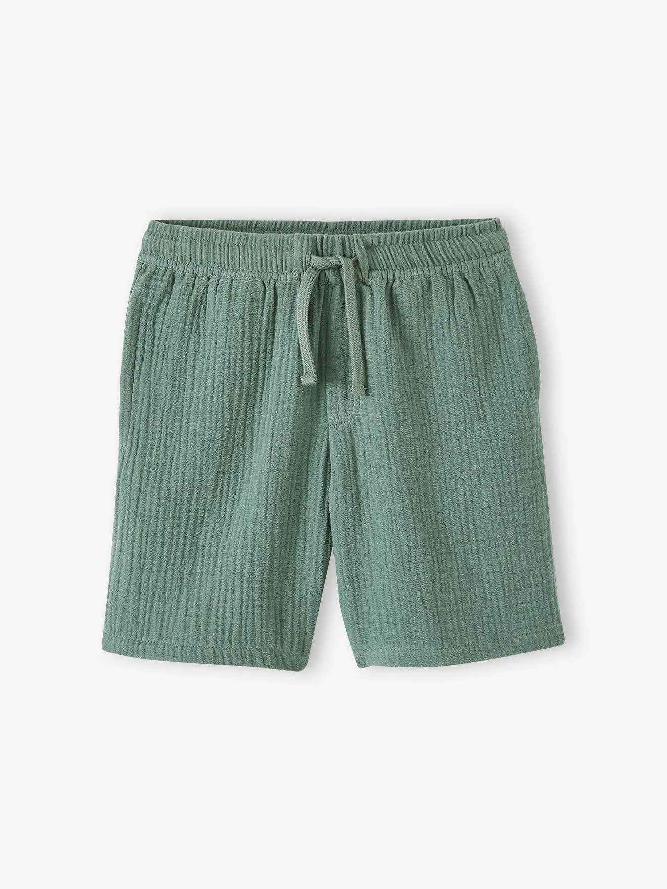 Cotton Gauze Shorts for Boys - green
