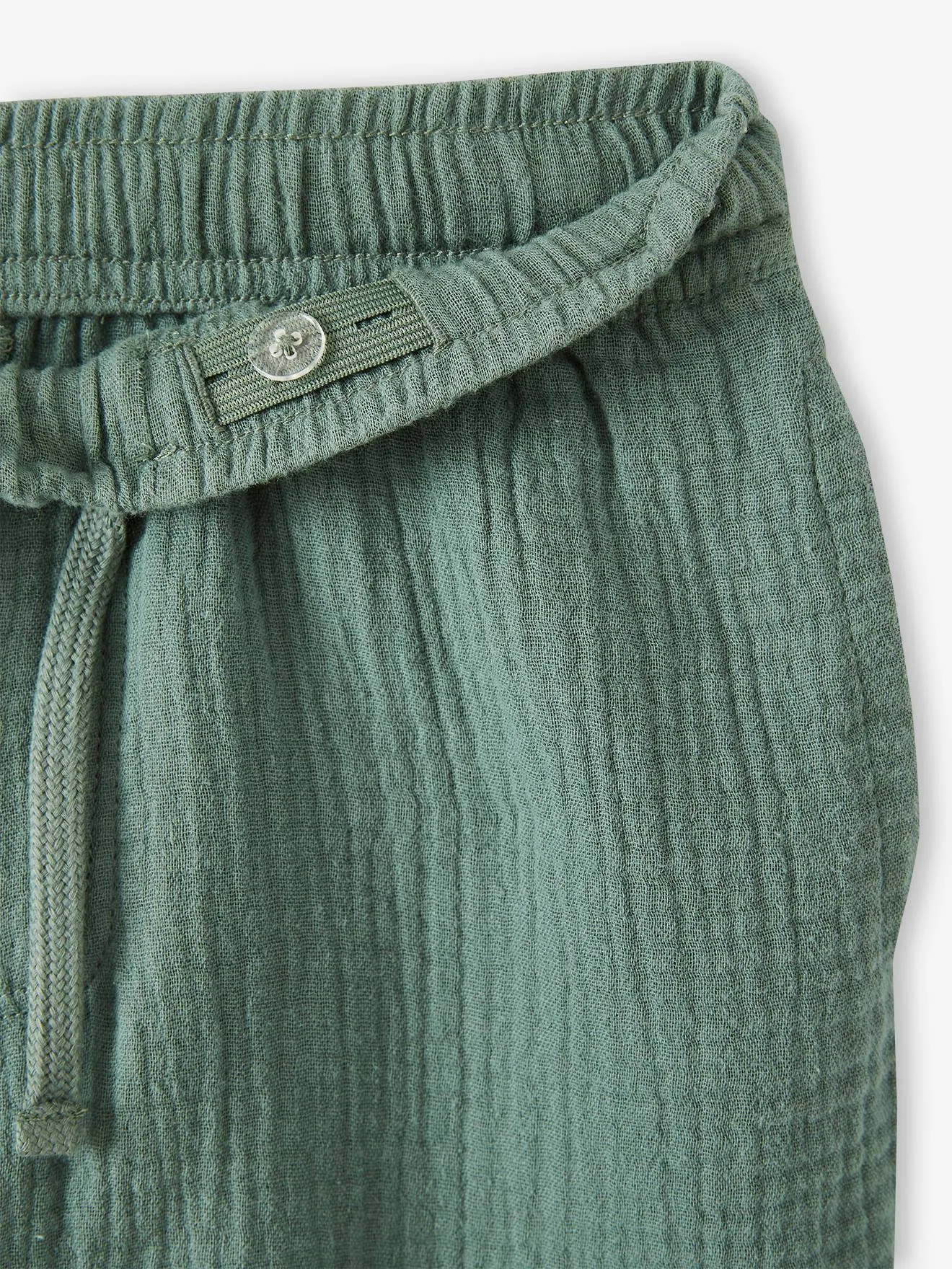 Cotton Gauze Shorts for Boys - green