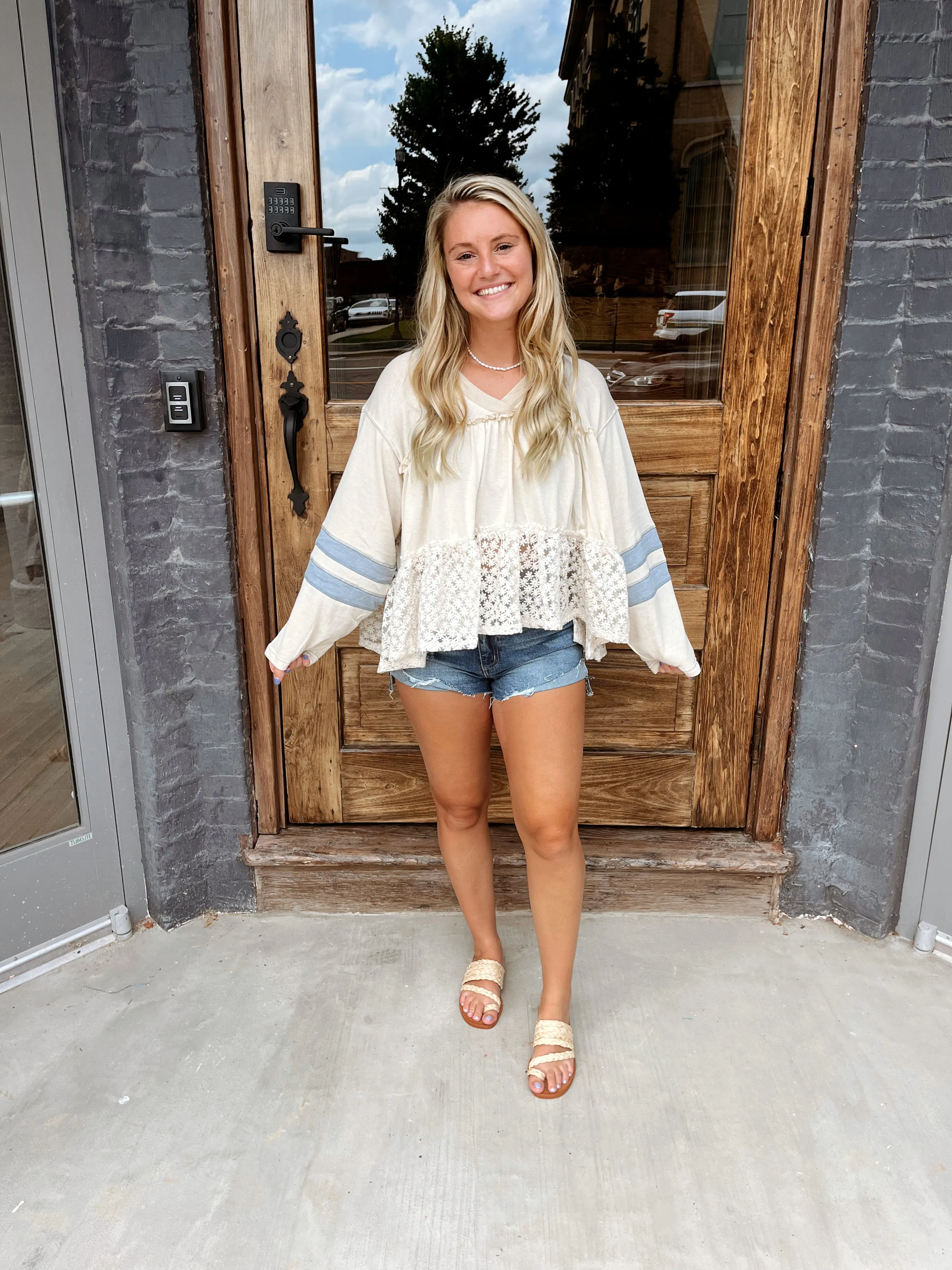 Cream Lace Top